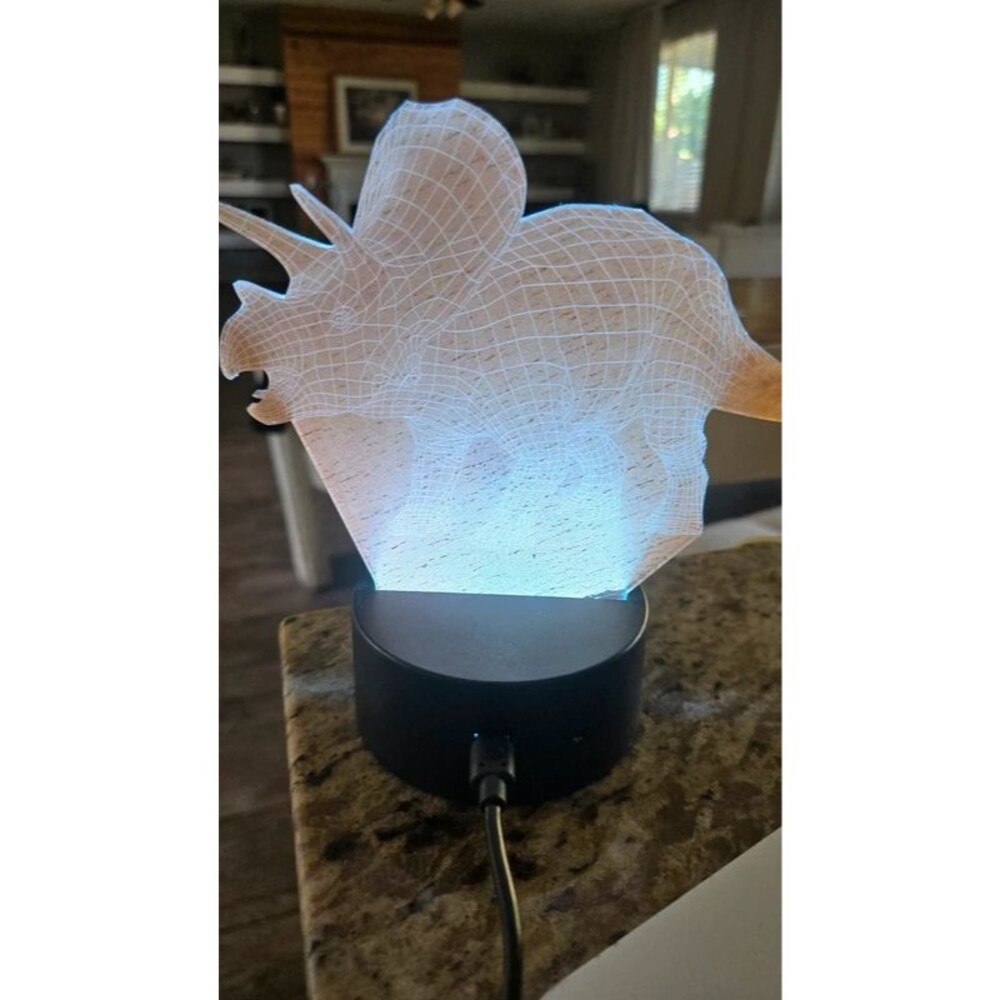 3D Dinosaur LED Night Light Lamp Set As Is